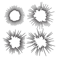 vector abstract radial line burst. black explosion