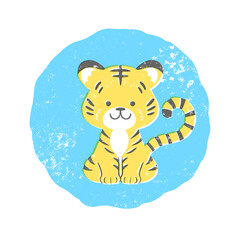 虎の版ずれ風素材