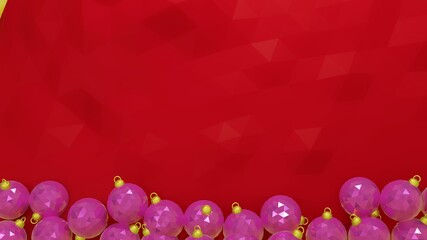 Fototapeta premium Christmas tree balls on low poly tablecloth