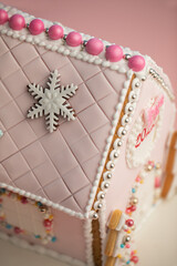 Ginger bread house glazed for Christmas and New Year 