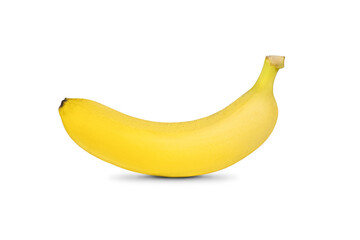 One banana on white background