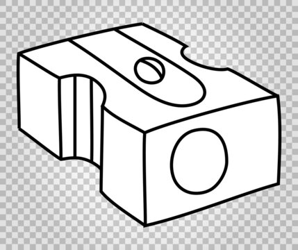 Pencil sharpener. Sharpener. Hand-drawn colorless vector illustration