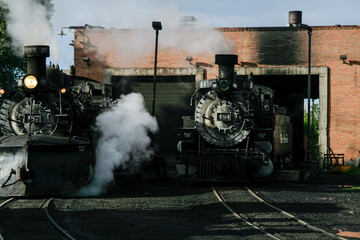 Cumbres and Toltec Railway. Old steam train, Chama New Mexico.