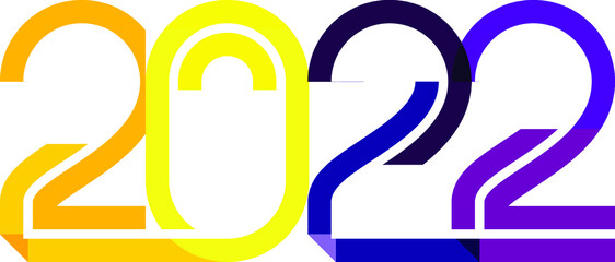 happy new year, colored 2022 numbers, design elements for new year decor, 2022 vector