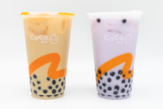 Two Bubble Teas from the Taiwanese Chain CoCo on August 8, 2021 in New York, New York