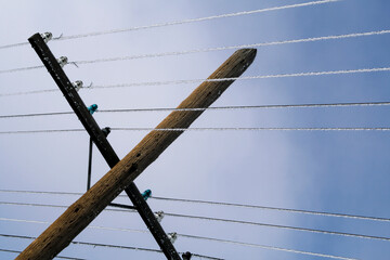 Lamy, New Mexico. Frost on the phone lines © Danita Delimont