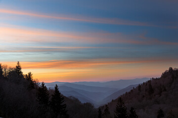 Sunrise, Oconaluftee River Valley, Great Smoky Mountains National Park, North Carolina