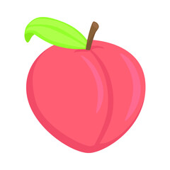 Peach Emoji Icon Illustration. Fruit Vector Symbol Emoticon Design Doodle Vector.