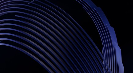 blue stripe pattern futuristic background. 3d render illustration