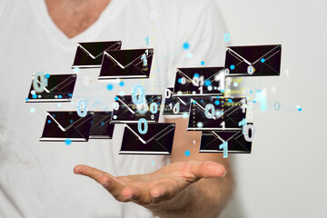 holding letter icon,email icons .Contact us by newsletter email and protect your personal...