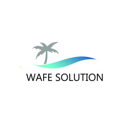 wave tree tropical island logo