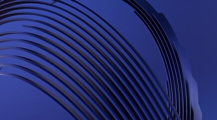 Fototapeta premium blue Abstract Panoramic Background. Minimal Striped Wallpaper