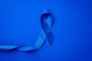 Cancer awareness blue. Awareness of men health in November with blue prostate cancer ribbon...