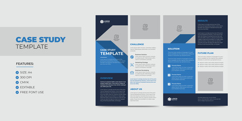 Case Study Template. Corporate Modern Business Double Side Flyer and Poster Template. Modern Case Study Design