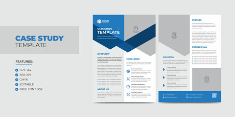Case Study Template. Corporate Modern Business Double Side Flyer and Poster Template. Modern Case Study Design