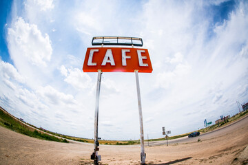 Adrian, Texas, USA. Route 66 Midpoint Cafe