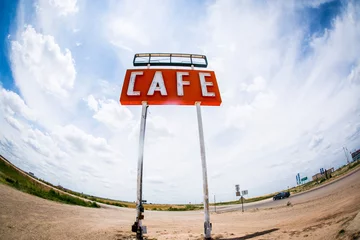 Foto auf Acrylglas Antireflex Adrian, Texas, USA. Route 66 Midpoint Cafe © Danita Delimont