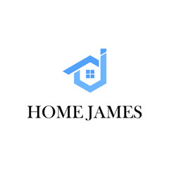 home and j letter real estate logo