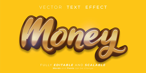 Editable text effect - Money 3d text style concept