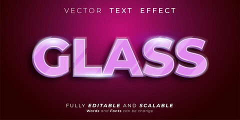 Editable text effect - Glass 3d text style concept