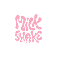 Naklejka na ściany i meble milkshake sticker, logo, vector illustration, flat silhouette, scuff 