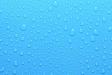 water drops on light blue
