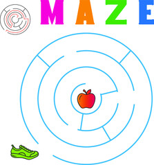 Circle Maze Activity Page for Kids