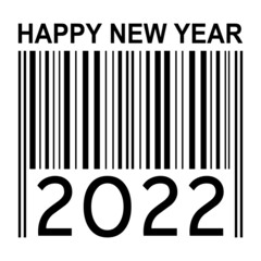 Happy new year 2022 business concept vector illustration with bar code