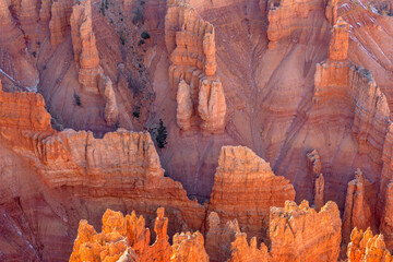 USA, Utah. Cedar Breaks National Monument, eroded sandstone formations below Point Supreme on an...