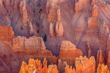 USA, Utah. Cedar Breaks National Monument, eroded sandstone formations below Point Supreme on an October evening.