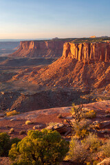 USA, Utah. Canyonlands National Park, evening view northwest towards Murphy Basin from Grand View Point, Island in the Sky District.