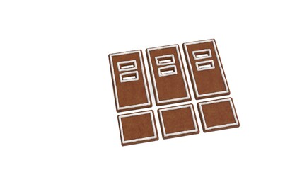 3d rendering of gingerbread symbol of archive isolated on white background