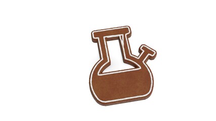 Obraz premium 3d rendering of gingerbread symbol of bong isolated on white background