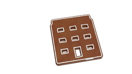 3d rendering of gingerbread symbol of building isolated on white background