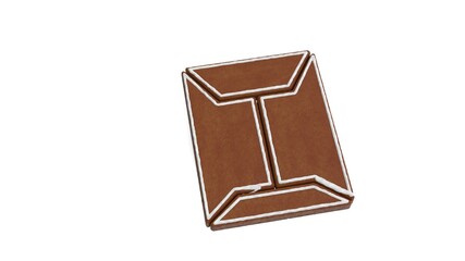 3d rendering of gingerbread symbol of sealed envelope isolated on white background