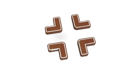 3d rendering of gingerbread symbol of compress isolated on white background
