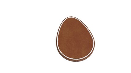 3d rendering of gingerbread symbol of egg isolated on white background