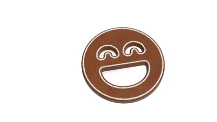 3d rendering of gingerbread symbol of emoticons goofy isolated on white background