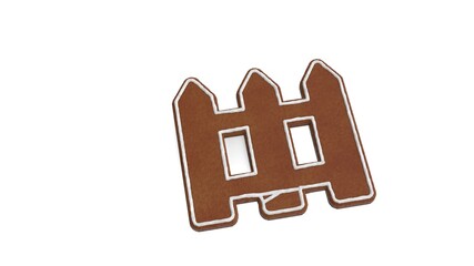 3d rendering of gingerbread symbol of fence isolated on white background