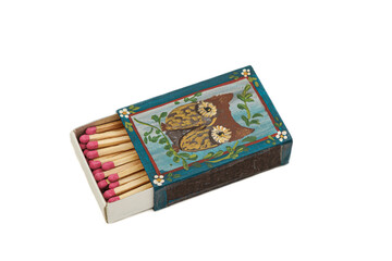 old matchbox on white background