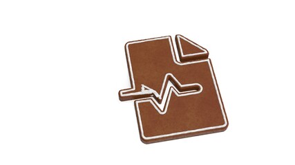 3d rendering of gingerbread symbol of file medical isolated on white background