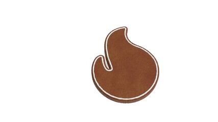 3d rendering of gingerbread symbol of fire isolated on white background