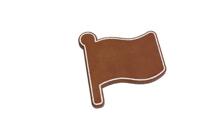 3d rendering of gingerbread symbol of flag isolated on white background