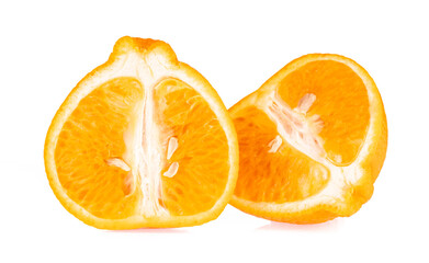 Half of orange isolated on white background