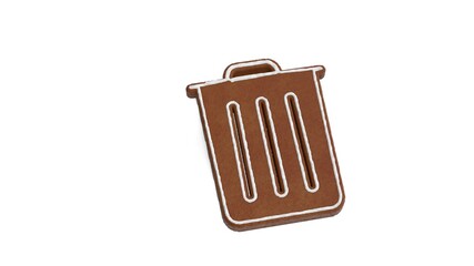 3d rendering of gingerbread symbol of garbage isolated on white background