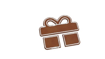 3d rendering of gingerbread symbol of gift isolated on white background