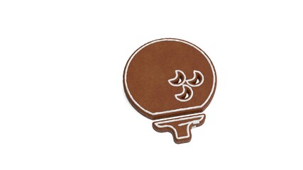 3d rendering of gingerbread symbol of golf ball isolated on white background