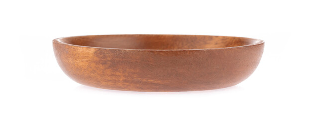 Wooden bowl isolated on a white background