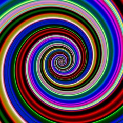 Fototapeta na wymiar Abstract Blue, Pink & Red Glowing Fractal Vortex - this glowing colorful swirl wants to take a twirl with you!