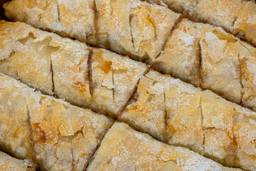 fresh apple pie with sugar